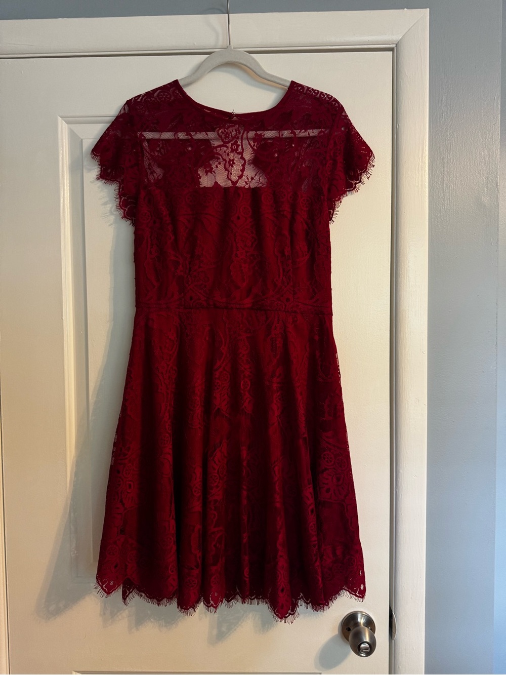 NWT BB Dakota Red Lace Cap Sleeve Dress